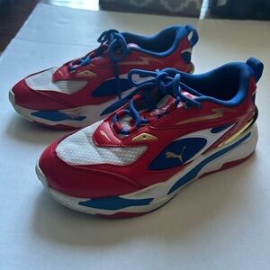 Puma R System Sneakers in Red, Blue, and White, Men’s size 6.5